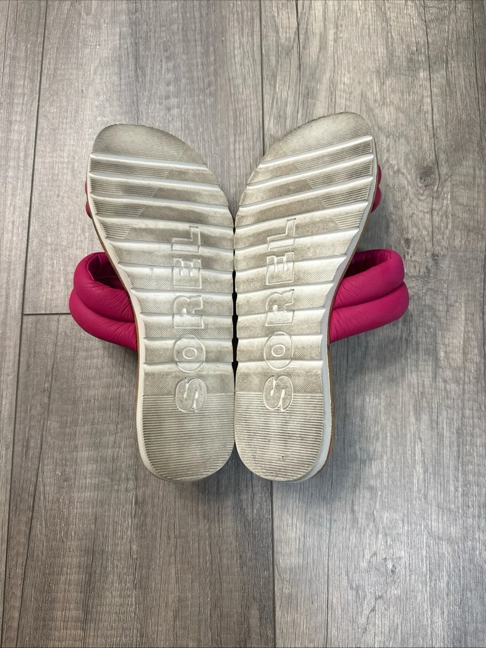Sorel Women's Fuchsia Padded Double-Strap Slide Sandals